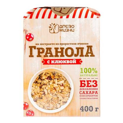 Гранола с клюквой от Анны и Ильи Бородинских, «Древо жизни», 400 г, Ивановская область в Верный