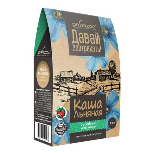 Каша льняная Polezzno с грибами и зеленью 300 г в Верный