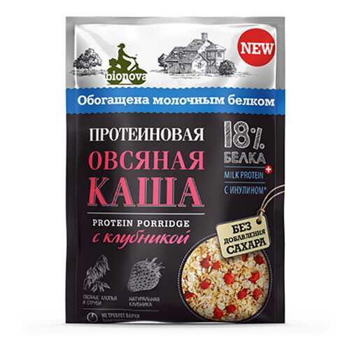 Каша овсяная Bionova Протеиновая с клубникой 40 г в Верный