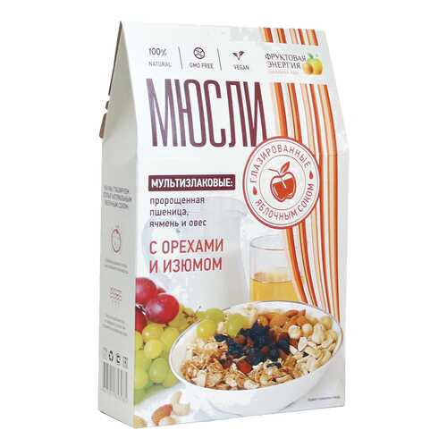 Мюсли Фруктовая Энергия мультизлаковые с пророщенной пшеницей орехами и изюмом в Верный