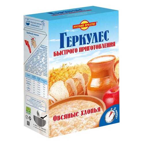 Овсяные хлопья Геркулес Быстрого приготовления Русский продукт 420 г в Верный