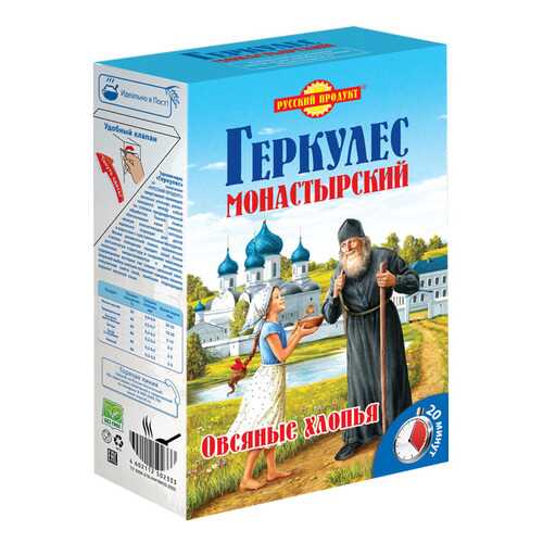 Овсяные хлопья Геркулес Монастырский Русский продукт 500 г в Верный