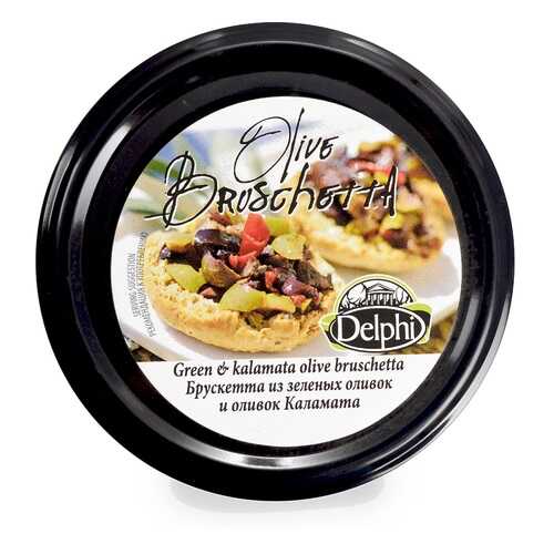 Брускетта Delphi из зеленых оливок и оливок Каламата Intercomm Foods S.A. 230г Греция в Верный