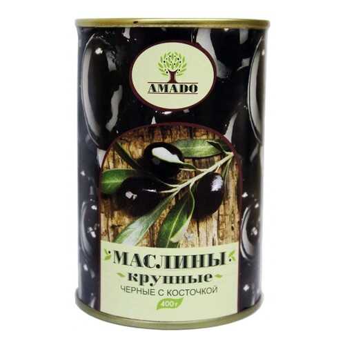 Черные маслины Amado с косточкой крупные 400 г в Верный