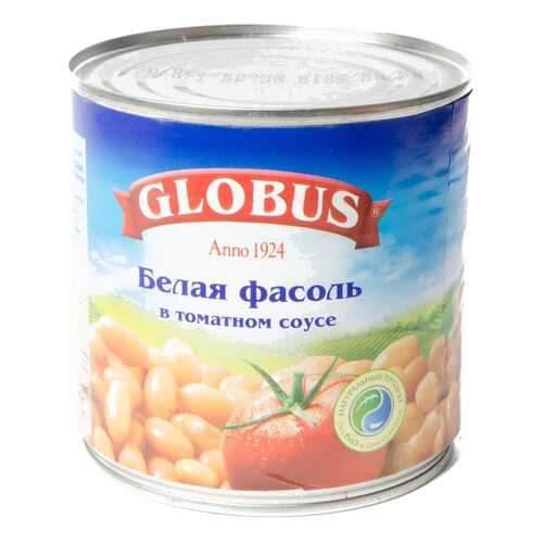 Фасоль Globus белая с томатном соусе 440 г в Верный