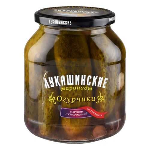 Огурчики с хреном и смородиной Лукашинские по-деревенски 670 мл в Верный