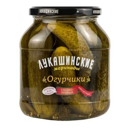 Огурцы маринованные Лукашинские сладко-пряные пикантные 670 г в Верный