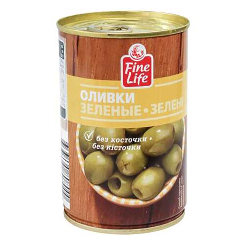 Оливки Fine Life зеленые без косточки 300 г в Верный