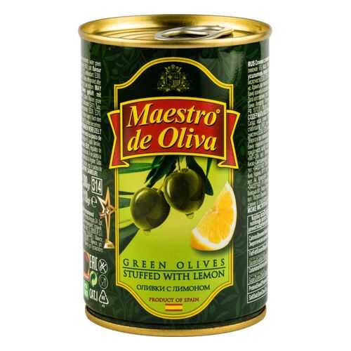 Оливки Maestro de Oliva с лимоном 300 г в Верный