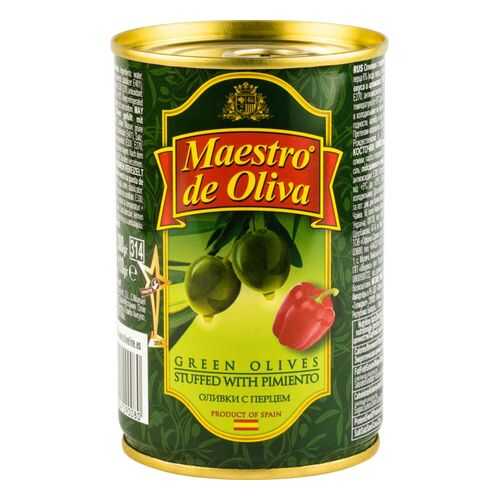 Оливки Maestro de Oliva с перцем 300 г в Верный