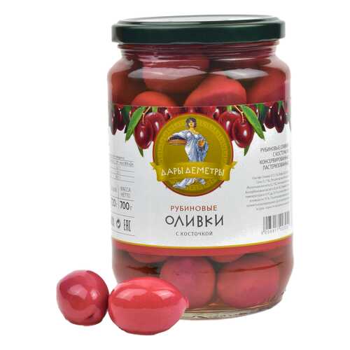 Оливки Рубиновые Дары Деметры Супергигант 720 гр. с косточкой (Греция) в Верный