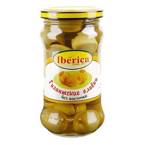 Оливки зелёные Iberica Гигант без косточки 300/340 г Испания в Верный