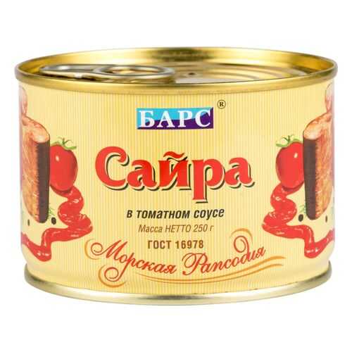 Сайра тихоокеанская Барс в томатном соусе 250 г в Верный