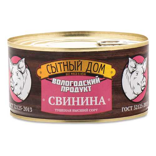 Свинина тушеная Сытный Дом ГОСТ в/с 325г жесть Россия в Верный