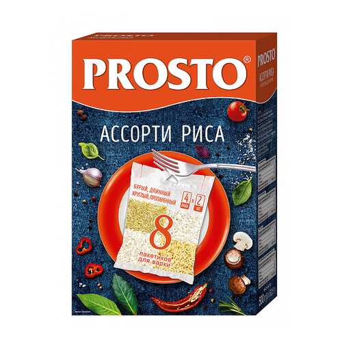 Ассорти риса Prosto бурый-длиннозерный-пропаренный-круглый 500 г в Верный