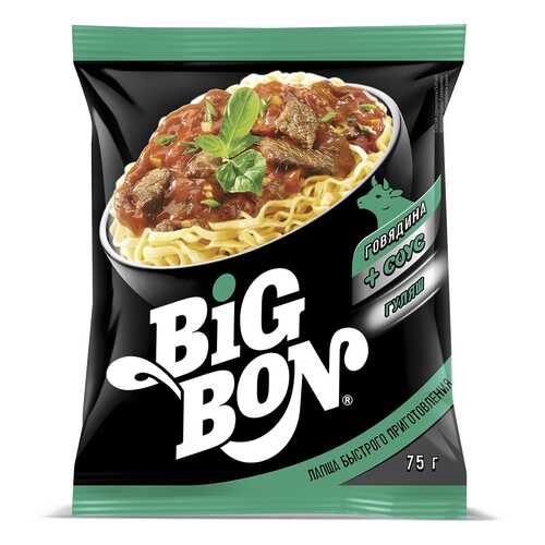 Лапша Bigbon говядина с соусом гуляш пакет 75 г в Верный