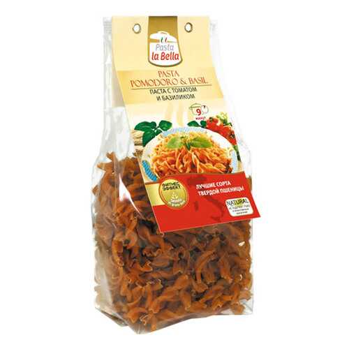 Макароны pasta la Bella паста с томатом и базиликом в Верный