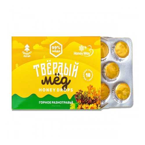 Карамель медовая Honey Way Твердый мед Горное разнотравье 30г в Верный