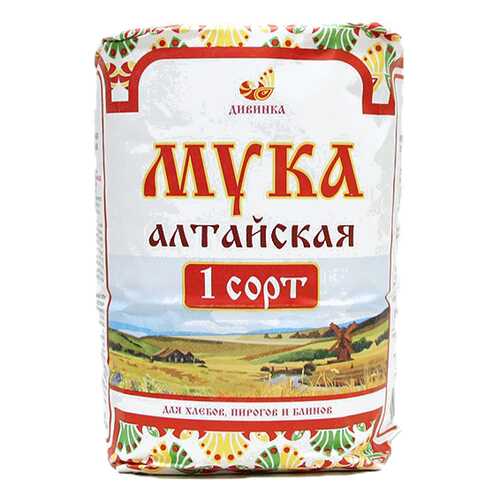 Мука Дивинка пшеничная хлебопекарная Алтайская 1 сорт 2 кг в Верный
