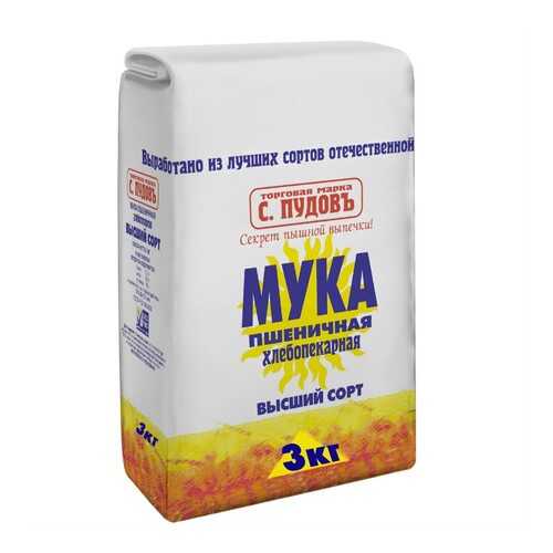 Мука пшеничная в/с С.Пудовъ 3 кг в Верный