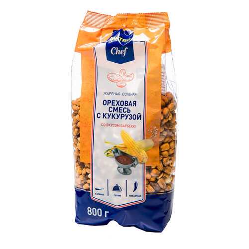 Смесь ореховая с кукурузой со вкусом барбекю жареная соленая Chef 800 г в Верный