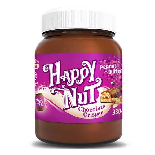 Арахисовая паста HAPPY NUT шоколадная с кусочками 330 г в Верный