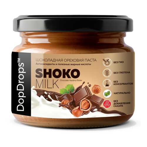 Шоколадно-ореховая паста SHOKO MILK с фундуком и молочным шоколадом без сахара, 250 г в Верный