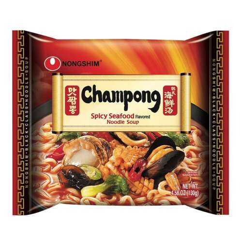 Лапша быстрого приготовления Чампонг с морепродуктами Nongshim пачка 130 г в Верный