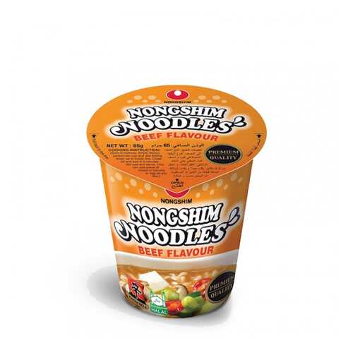 Лапша быстрого приготовления Nongshim со вкусом говядины стакан 65 г в Верный