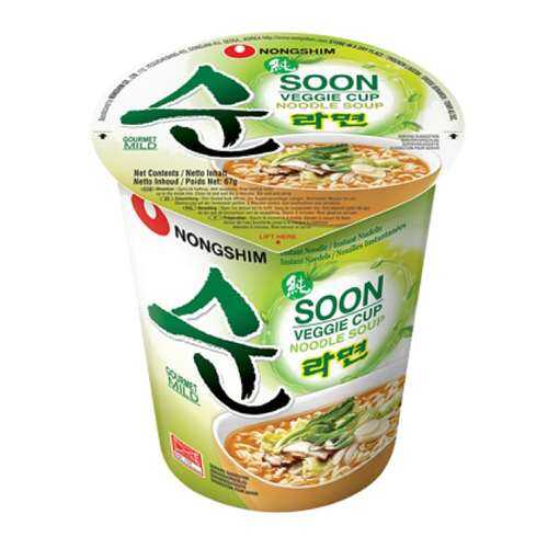 Лапша быстрого приготовления Soon Veggie овощная Nongshim стакан 67 г в Верный