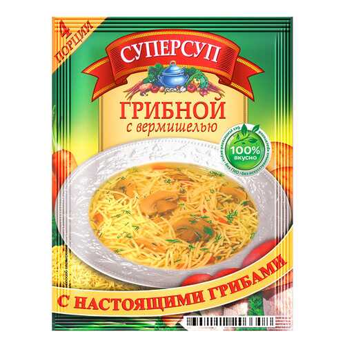 Суперсуп Русский Продукт грибной с вермишелью 70 г в Верный