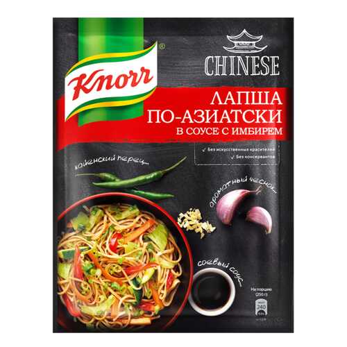 Приправа Knorr лапша по-азиатски в соусе с имбирем 30 г в Верный