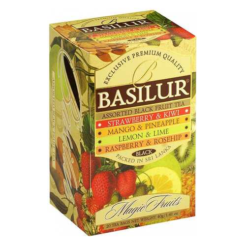 Ассорти чая черного Basilur magic fruits 20 пакетиков в Верный