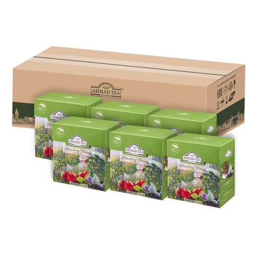 Чай Ahmad Tea Клубничный Мусс, зелёный, листовой, в пирамидках, 20х1,8г - 6 штук в Верный