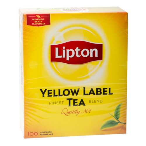 Чай черный Lipton yellow label tea 100 пакетиков в Верный