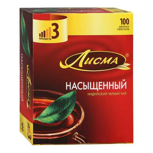 Чай черный Лисма индийский насыщенный 100 пакетиков в Верный
