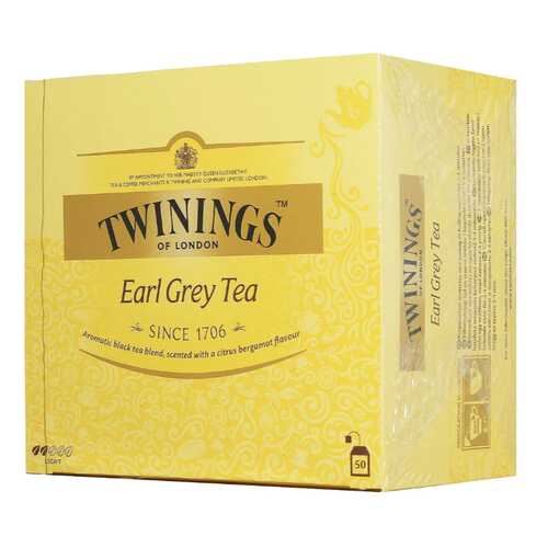 Чай черный Twinings эрл грэй байховый с ароматом бергамота пакетированный 50 пакетиков в Верный