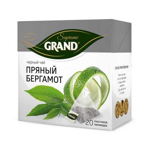 Чай Grand Пряный Бергамот, черный с добавками, 20 пирамидок в Верный