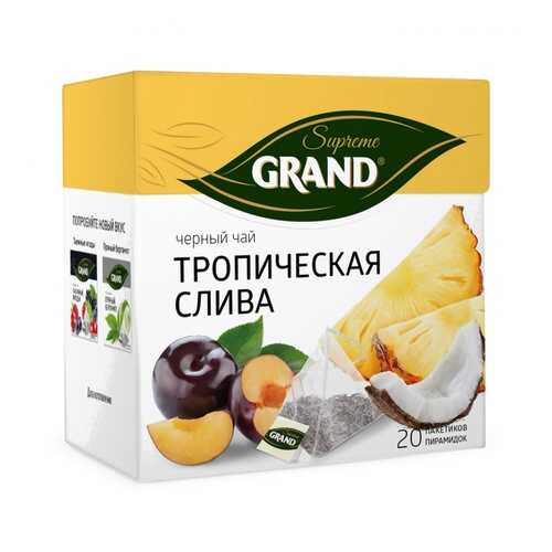 Чай Grand Тропическая Слива, черный с добавками, 20 пирамидок в Верный