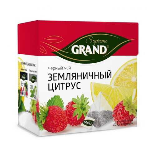 Чай Grand Земляничный Цитрус, черный с добавками, 20 пирамидок в Верный