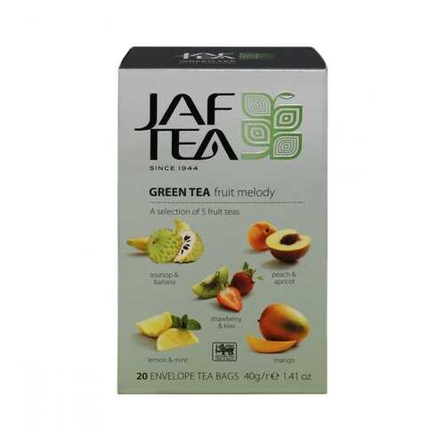 Чай Jaf Tea Green Fruit Melody зеленый с добавками ассорти 5 видов по 4 сашета в Верный