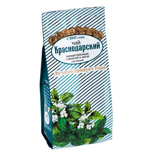 Чай Краснодарский С мелиссой и мятой, зеленый листовой с добавками, 100 гр в Верный