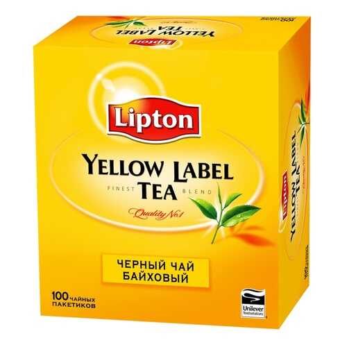 Чай Lipton черный байховый 100 пакетиков 200 г в Верный