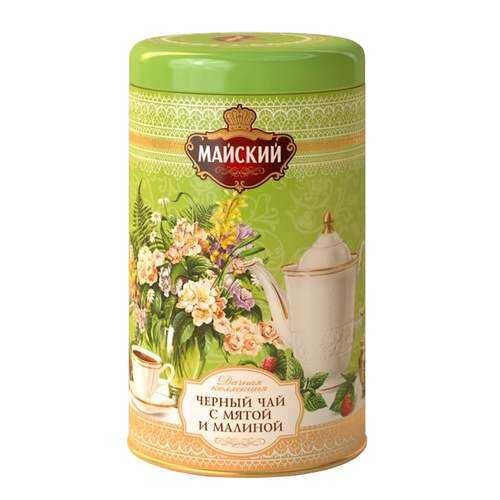 Чай листовой черный майский мята-малина Дачная Коллекция с добавками 80 г в Верный