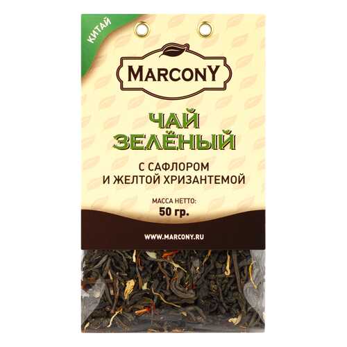 Чай Marcony зеленый с сафлором и желтой хризантемой 50 г в Верный
