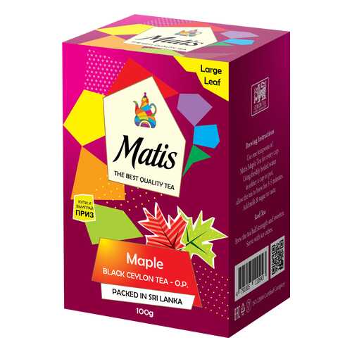 Чай весовой черный Матис Maple O.P. 100 г в Верный