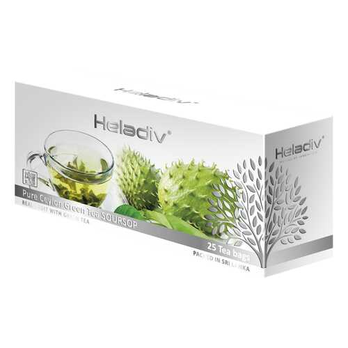 Чай зеленый пакетированный Heladiv GT soursop green tea 25 пакетиков в Верный