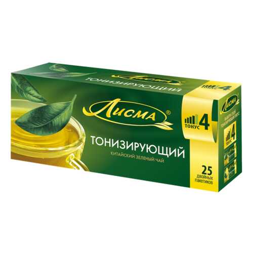 Чай зеленый в пакетиках для чашки, Лисма Тонизирующий 25*1,5 г. в Верный