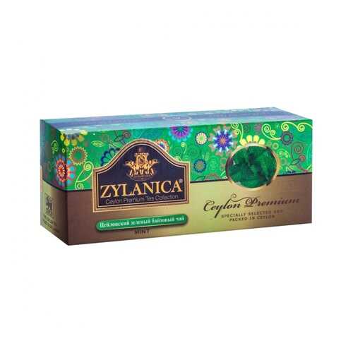 Чай Zylanica Ceylon Premium зеленый байховый с мятой 25 пакетиков в Верный