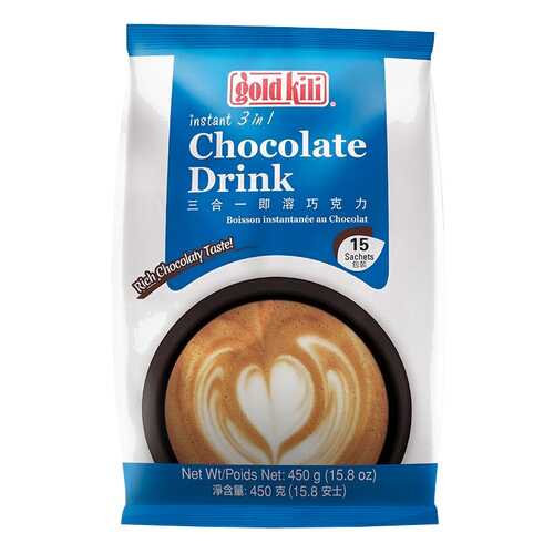 Горячий шоколад Chokolate Drink 3в1 Gold Kili 15 стиков по 30 г в Верный